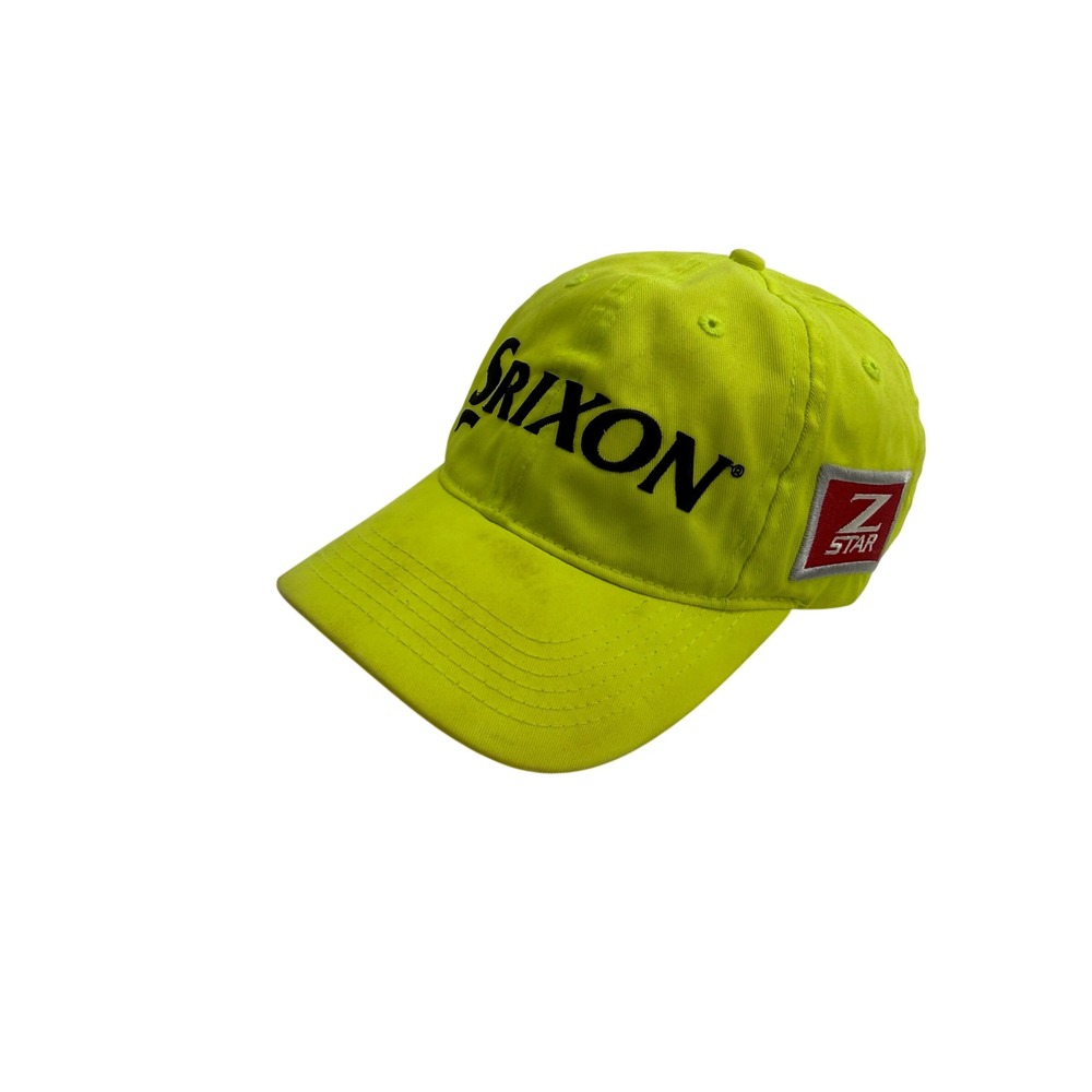 Vintage Srixon Z-Star Tour Yellow Golf Hat OSFM Cotton Neon Green Adjustable Cap